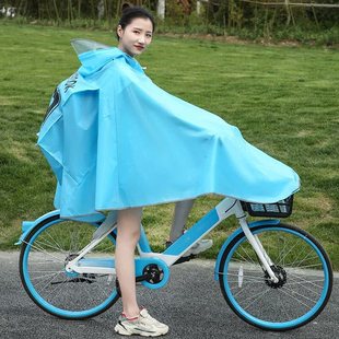 推荐自行车雨衣电动车电瓶车单人男女学生成人单车骑车带反光条透
