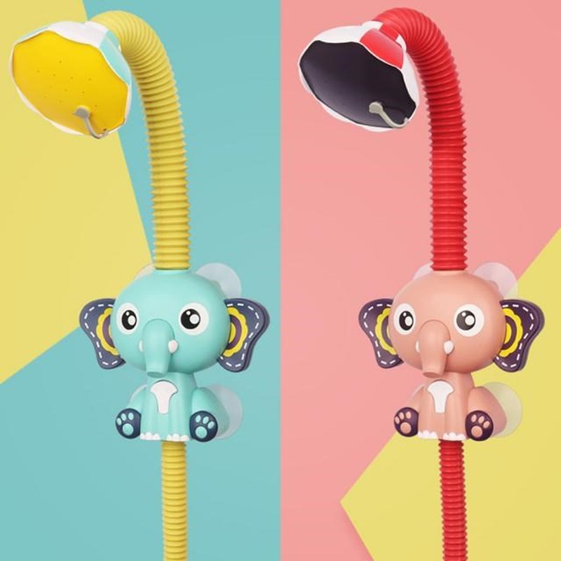 速发Suction Cup Baby Shower Head Electric Elephant Water Spr