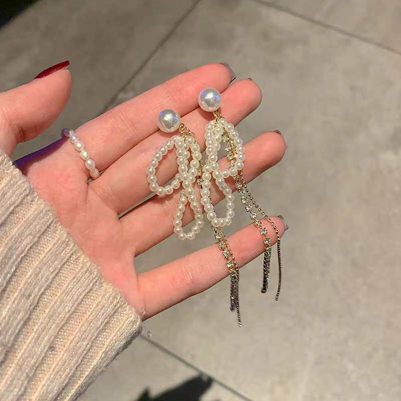 促销长款流苏珍珠k耳环925银针耳钉2021年新款女气质高级大气耳饰