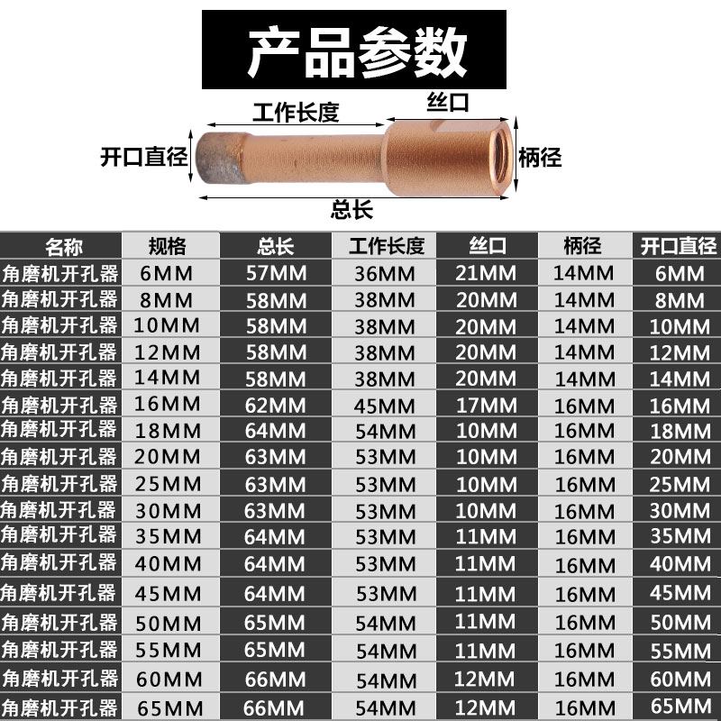 推荐。角磨机专用钻孔器理石陶瓷瓷砖打孔钻鹅卵石金刚石扩大孔钻