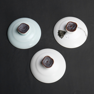 钰珏陶瓷家用茶具盖碗盖三才碗盖子功夫茶具配件玻璃盖碗盖陶瓷盖