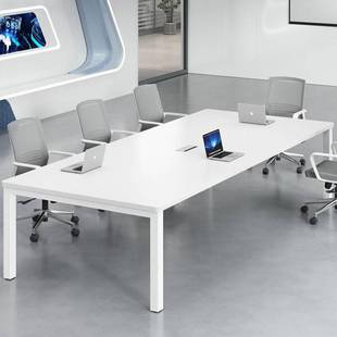 定制直销办公长桌白色简约现代会议桌C大组合办公室桌椅小型长条