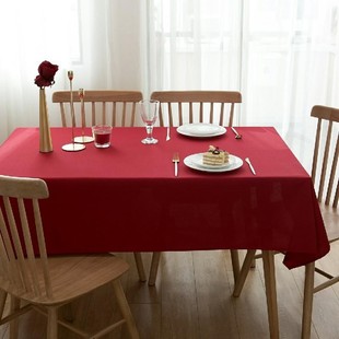 订婚宴桌布红色一次性摆台红布结婚喜字圆形长方形桌子茶几喜庆