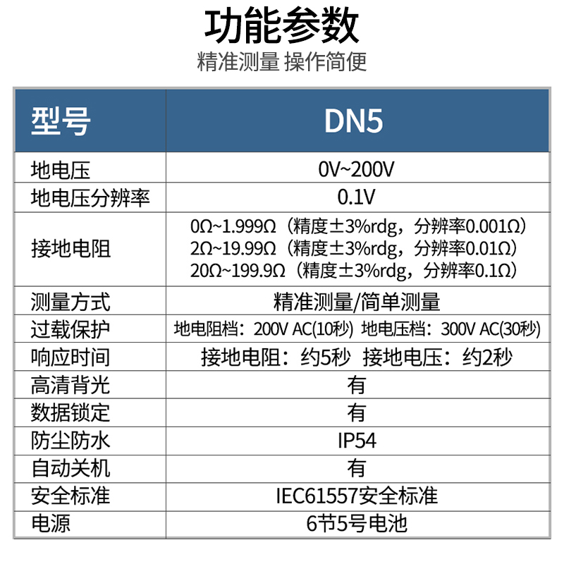 高精度接地电阻测试仪数字式电子数显地阻表摇表防雷地线测量仪器