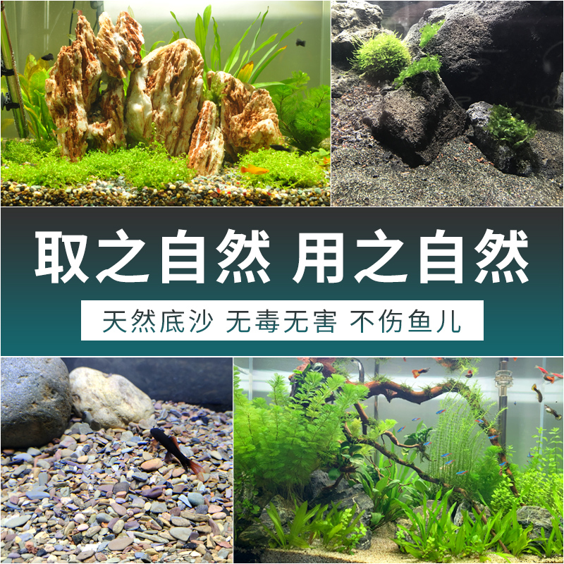 鱼缸底砂造景沙水族箱装饰石头子沙乌龟水草沙天然溪流水晶砂底沙