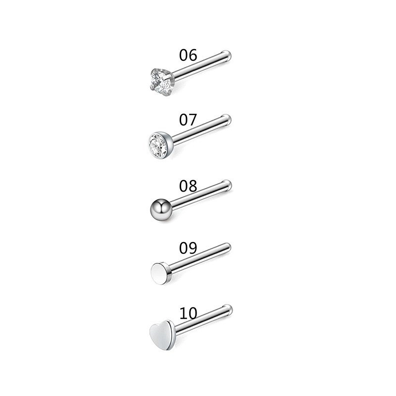 速发21Pcs/1Bag Nose Stud Piercing Earring Nose Ring Prong  N