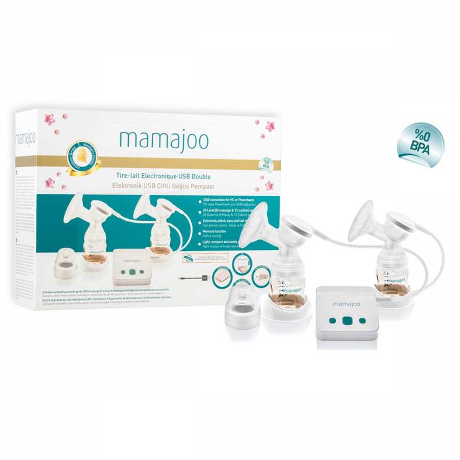 新品Mamajoo Electric Usb Double Breast Pump & 2 X Pes Baby B