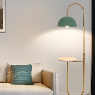 茶几落地灯北欧风 轻奢客厅沙发旁边卧室牀头置物架一体式台灯