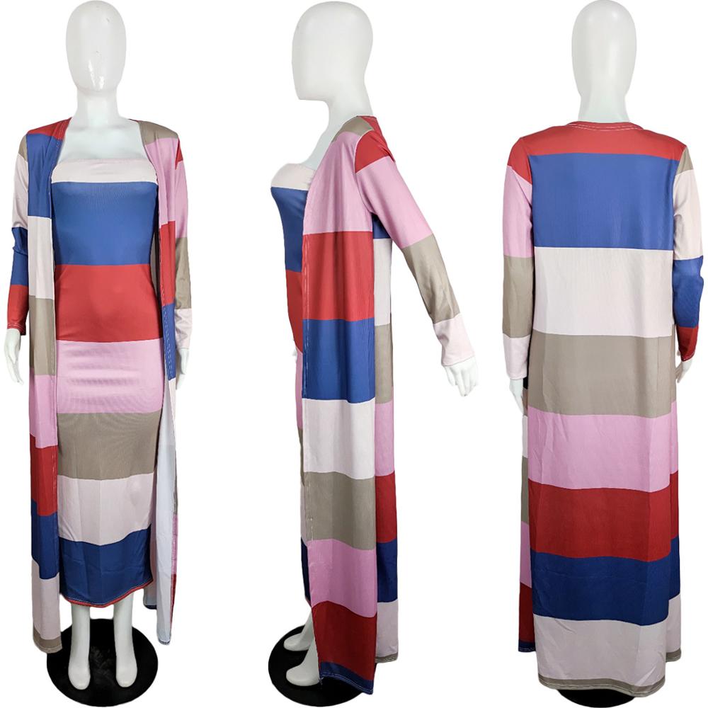 2023 Best Quality Fashion Design 2 pcs Women Set Striped X-L