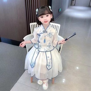 汉服儿童女春秋唐装女童中国元素儿童服装女孩裙子宝宝古装公主裙