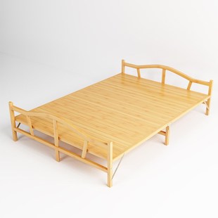 折叠床竹床单人双人简易床午睡午休家用凉床实木结实耐用竹子小床