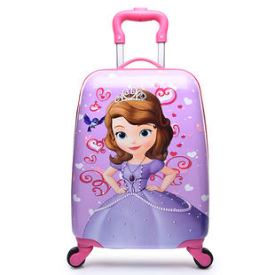 速发可爱儿童拉杆箱可登机卡通行李箱旅游箱小号拖箱14寸18寸女孩