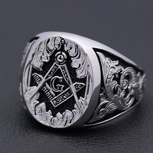 速发Masonic Signet Hand Engraved Master Mason Symbol G Templ