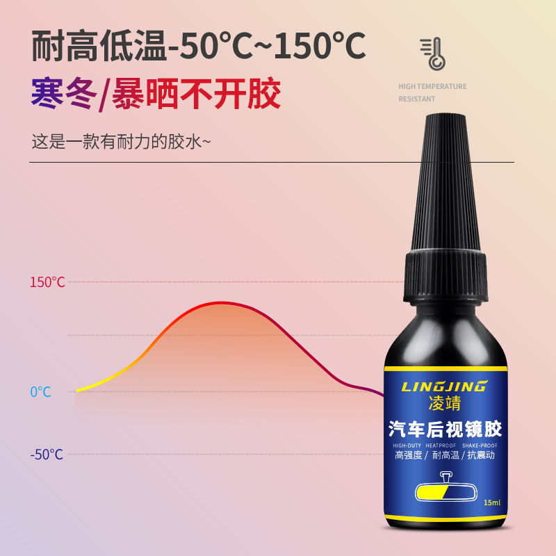 粘汽车内后视镜胶水专用耐高温底座强力胶透明万能车用塑料小轿车