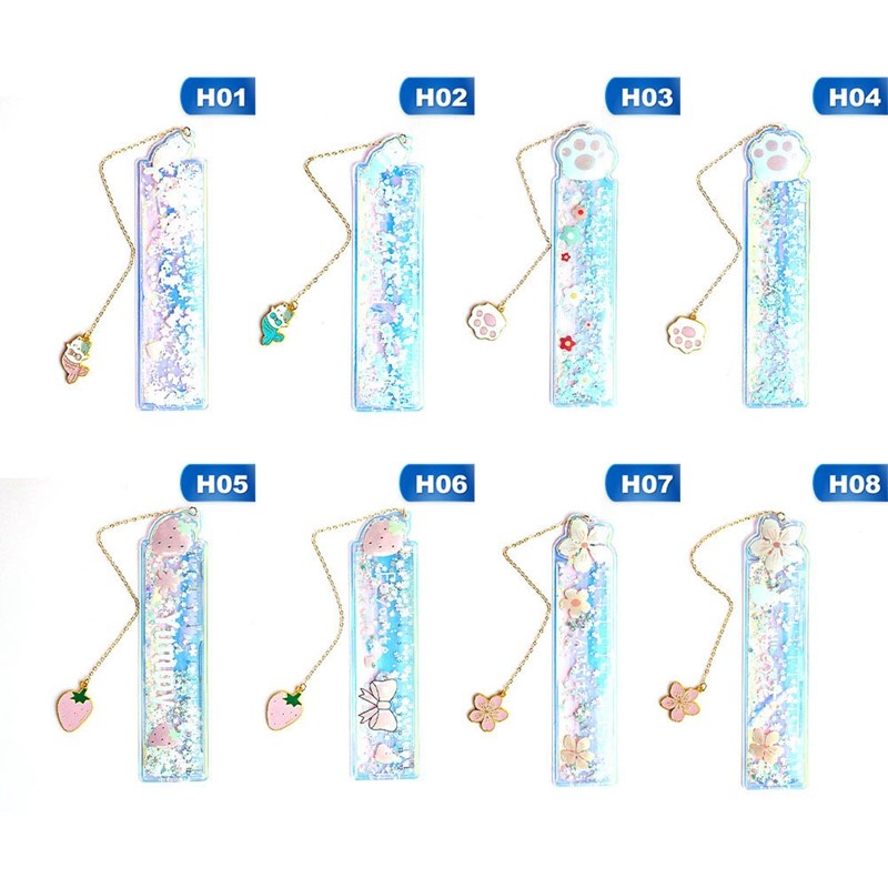 Oil Flow Sand Bookmark Rulers Cute Laser Girl Drawing Templ