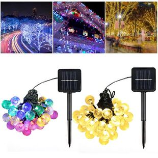 极速2020 NEW 30/50 LED Crystal Ball LED Solar Lamp Power LED