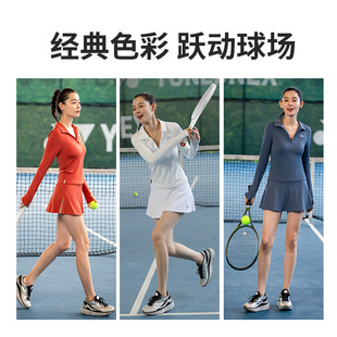 FIZZCOCO防晒网球服上衣女士运动速干透气长袖POLO衫健身T恤冬季