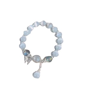 速发Moonstone Crystal Bead Moon Pendant Bracelet Jewelry Gif