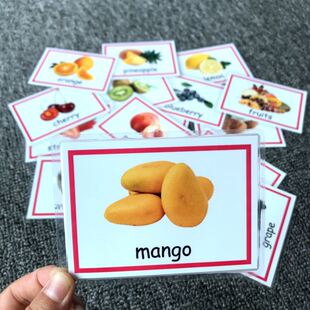 网红Kids Montessori Baby Learn English Word Card Flashcards