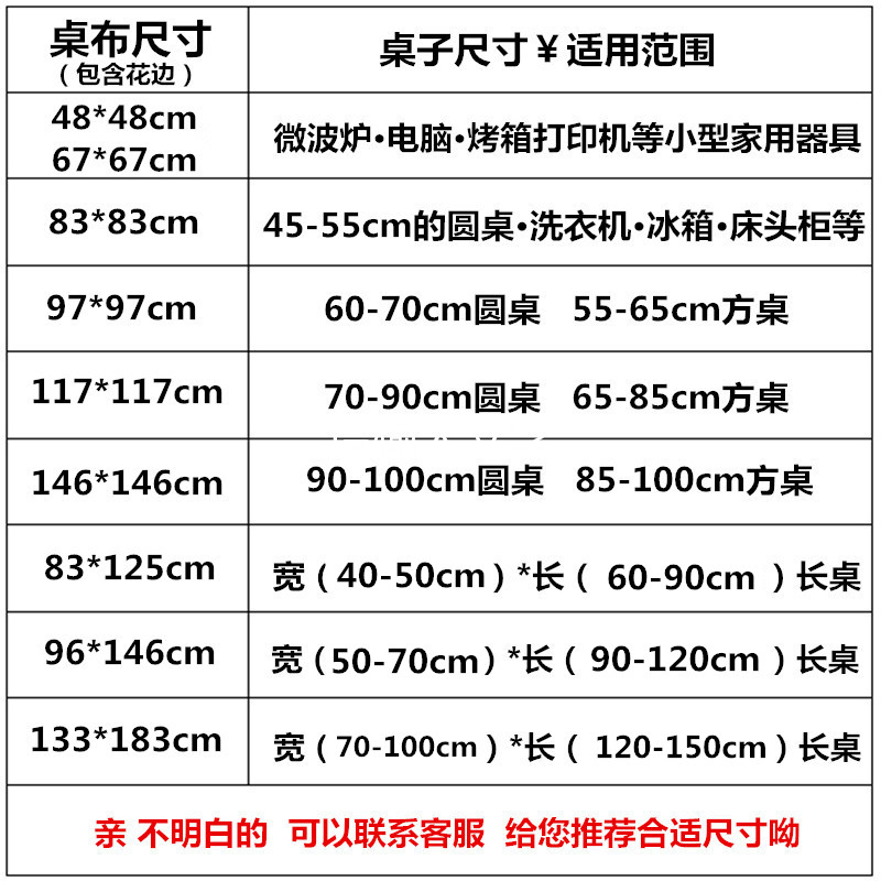 推荐桌布床头柜冰箱盖巾圆方桌盖布饮水机蕾丝防尘罩茶几餐桌布艺