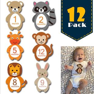 推荐12 Sheet/Set Baby Newborn Growth Milestone Sharing Cards