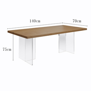 直销压克力实木悬浮餐桌岛台日式C家用原木松木白蜡木书桌办公轻