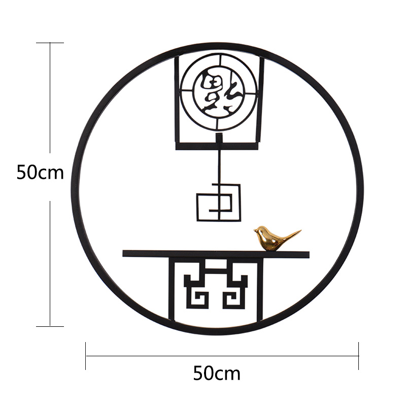 新款新品新中式墙壁装饰挂件家居客厅墙面装饰品铁艺壁U挂玄关挂
