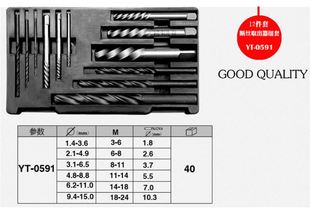 推荐。易尔拓进口断丝取出器6 12件套反牙螺丝锥工具螺丝取出器 M