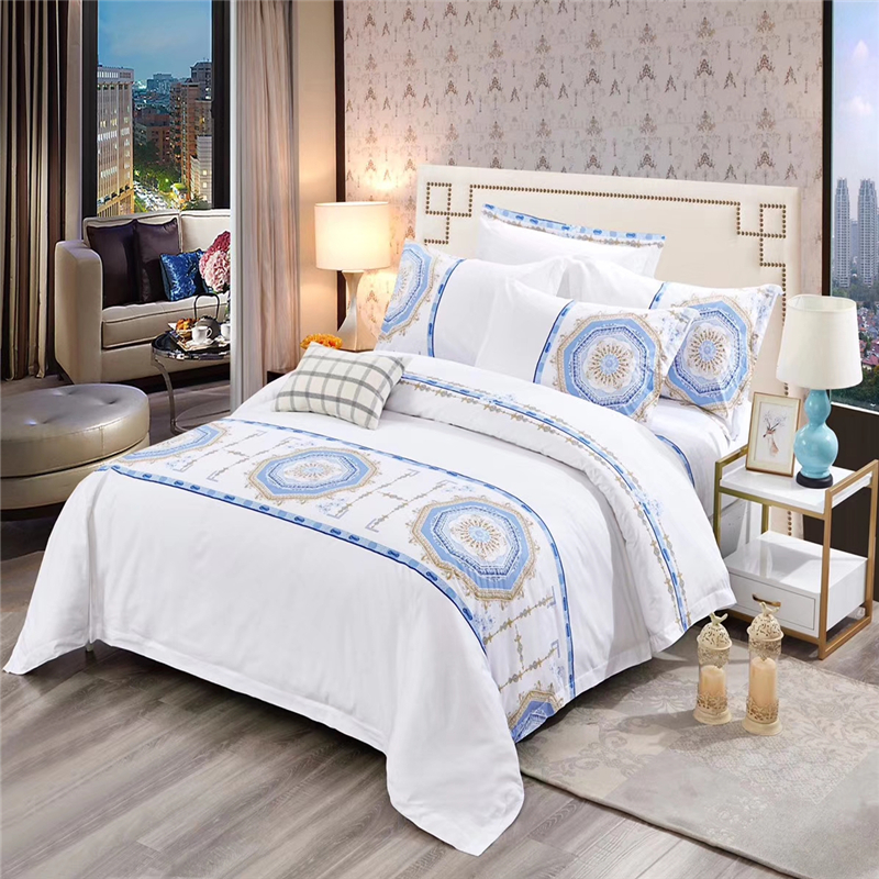 新品酒店专用四件套全棉纯棉宾馆b五星级白色床单被套布草民宿床