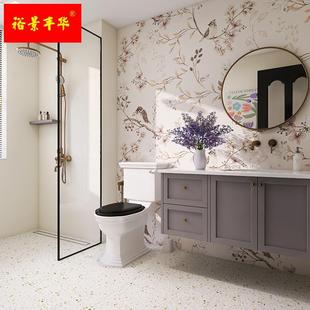 新品法式复古化妆室瓷砖植物小花砖 奶油风浴室厨房壁砖厕所地砖