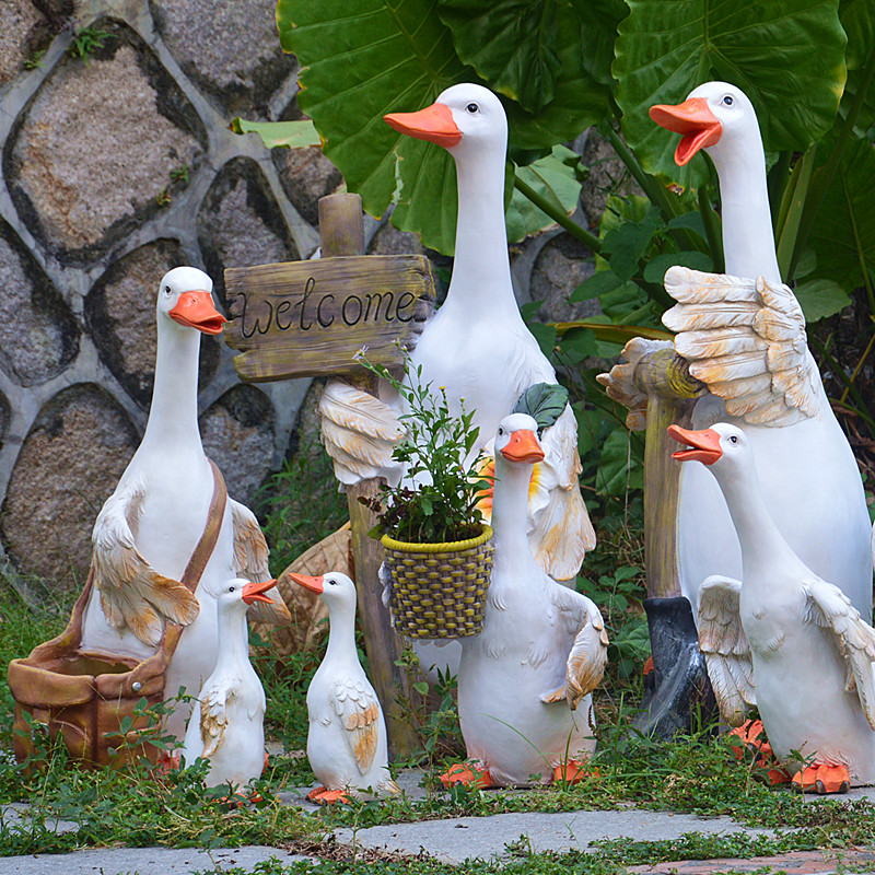 可爱鸭子模型鸭子摆件花园庭院装饰品环艺景观雕塑店铺商场工艺品