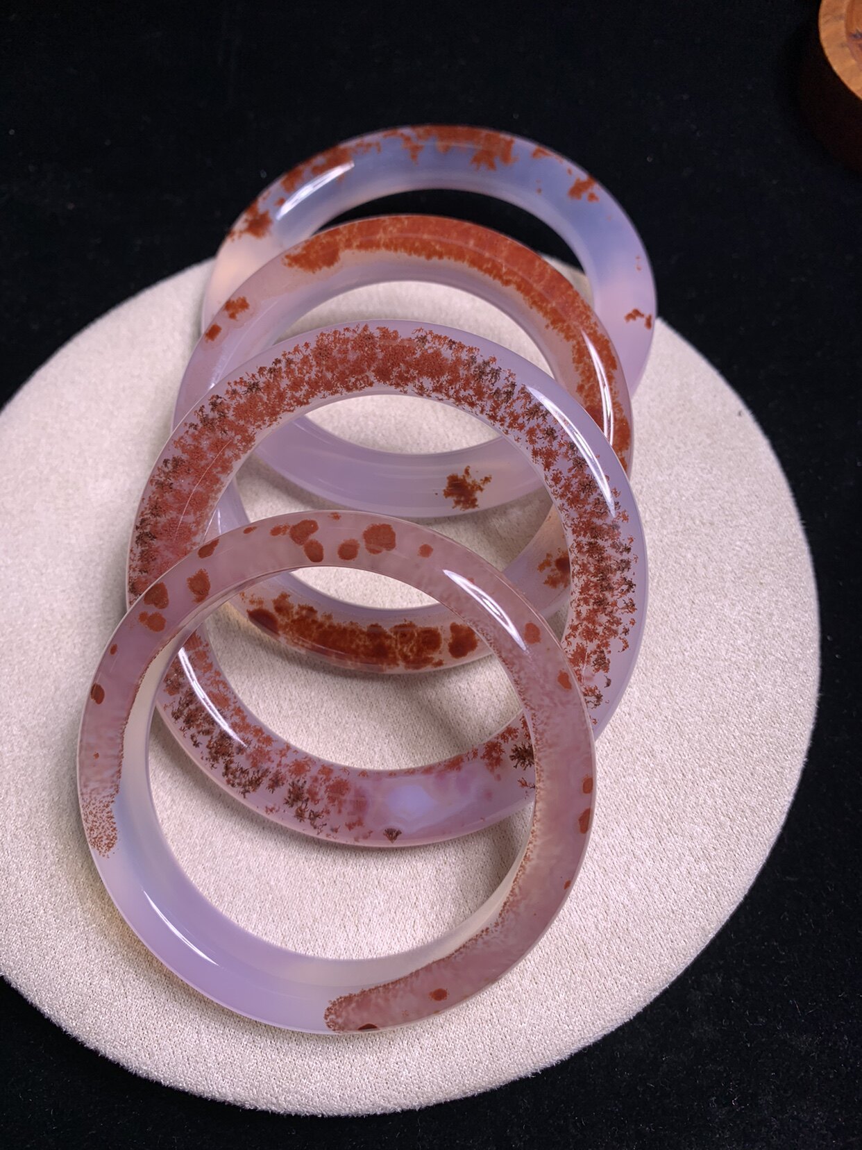 宝磊缘新款日韩紫罗兰荔枝冻梅花俏色朱砂点玛瑙玉髓直播间选货女