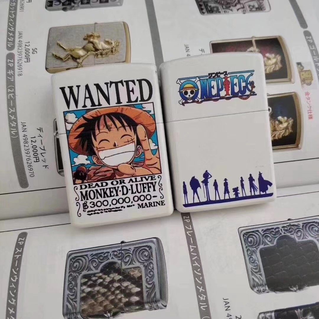 zippo正品之宝煤油打火机彩印哑漆海贼王路飞通缉令卡通动漫送礼