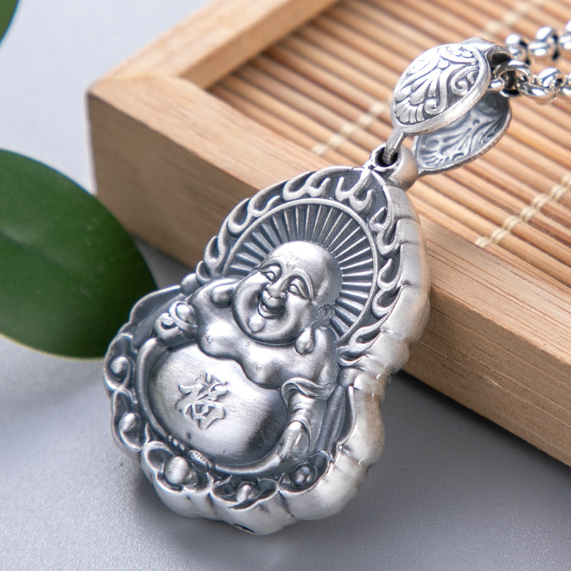 银挂件女纯银毛衣链大吊坠