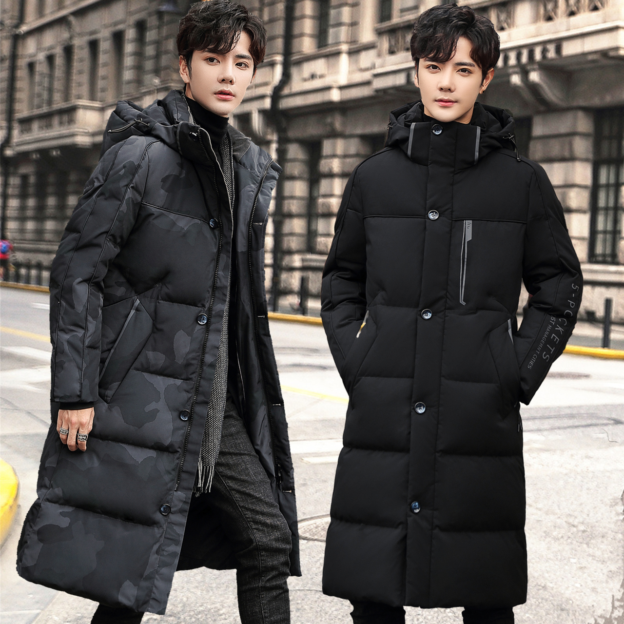 2021长款羽绒服长过膝保暖加厚男青少年