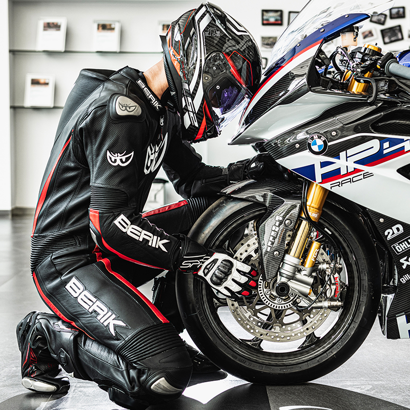 berik骑行服机车连体服皮衣摩托车衣服机车服赛车冬季男大眼赛道