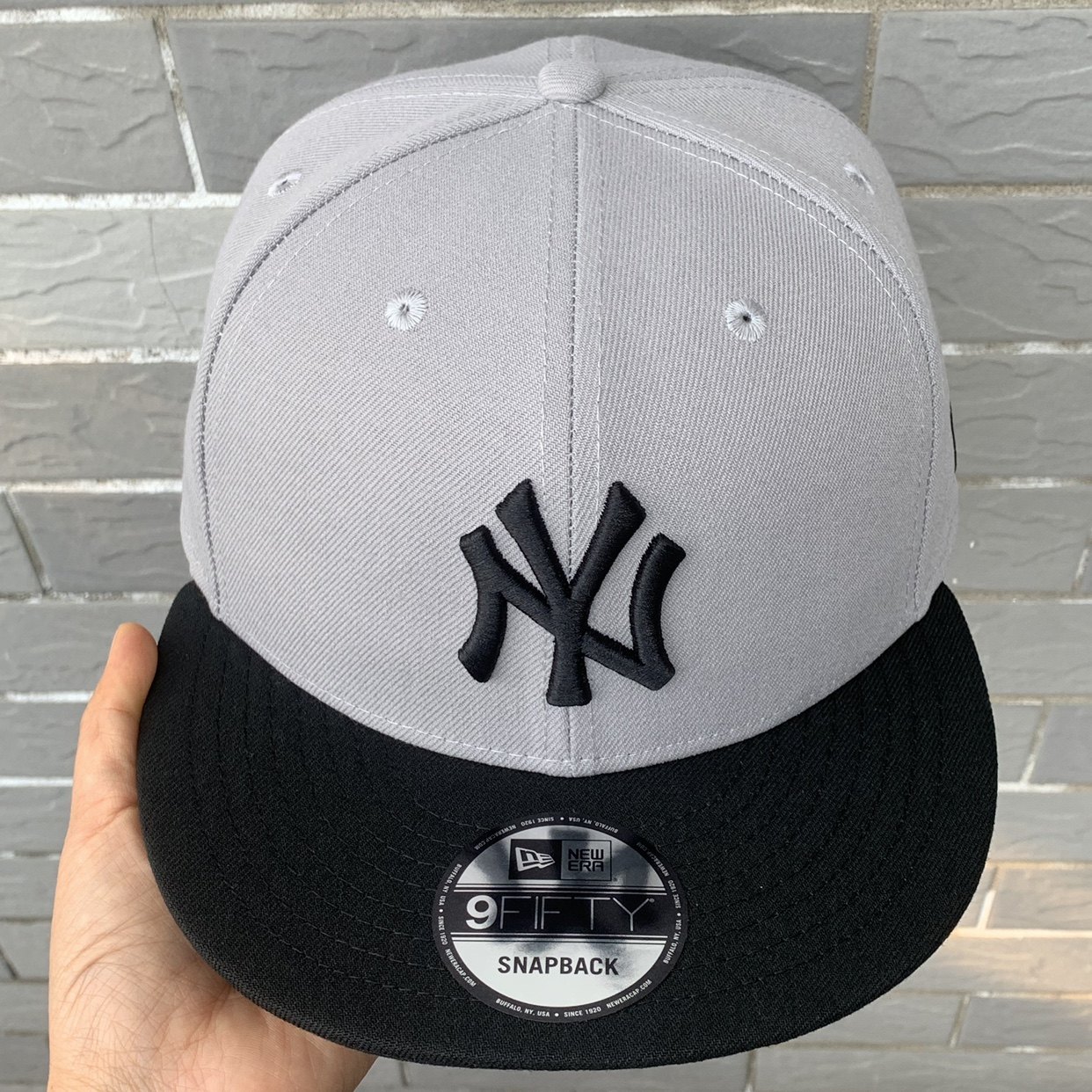 灰色mlb平沿棒球帽洋基队ny黑标可调节男潮女显脸小百搭帽子情侣