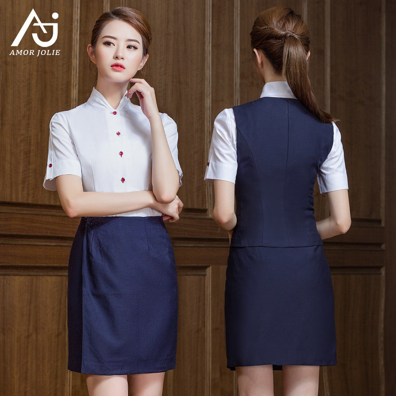 高档国航空姐制服女职业装套装裙服务员前台迎宾工作服客服金店工