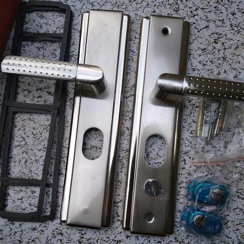 门锁通用型防盗门把手老式面板配件家用手柄进户门机械门锁