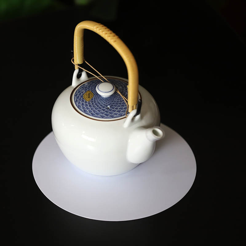 日本进口有田烧800ml大茶壶青花海波纹茶具壶茶道水壶家用陶瓷壶