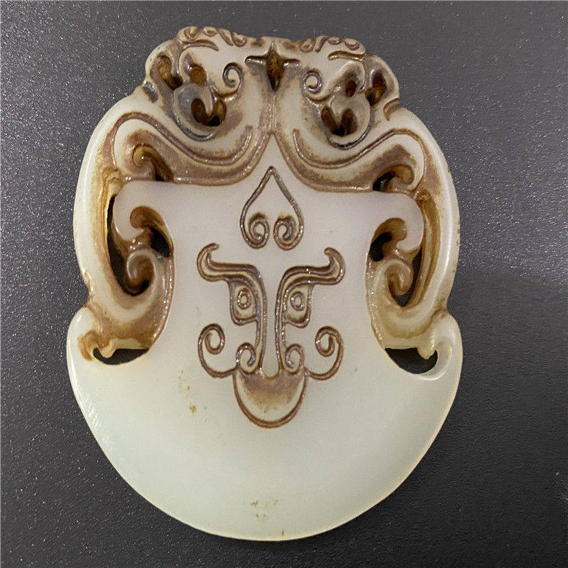 古董古玩玉器仿古出土玉璧高古玉老古玉把件挂件颈饰吊坠双龙玉斧