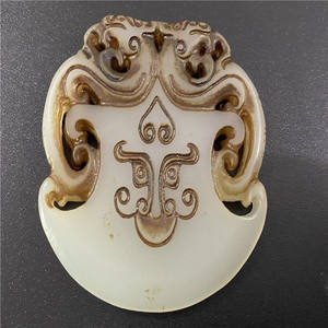 古董仿出土高古玉做旧白玉老玉挂件旧货挂件把件玉佩吊坠一帆风顺仿