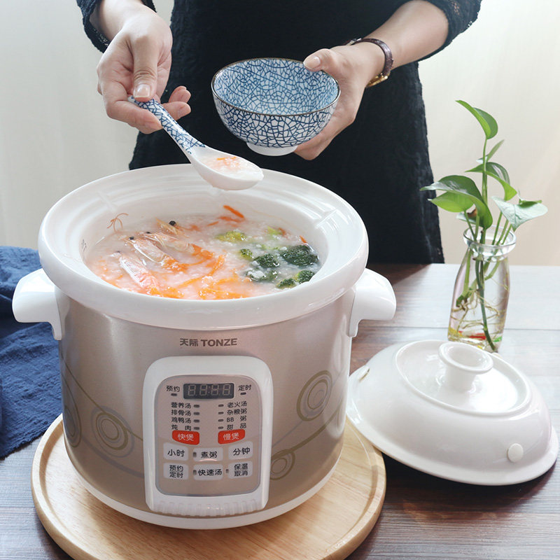 煮粥神器天际超大容量白瓷电炖锅煮粥炖汤煲汤锅bb陶瓷全自动预约