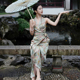 澄渔高定【溪月锦鲤】新中式真丝香云纱提花挂脖收腰系带连衣裙