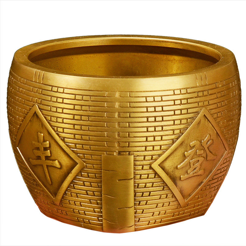 五谷丰登杂粮摆件镇宅招财粮仓金斗铜缸纯铜乔迁新居礼
