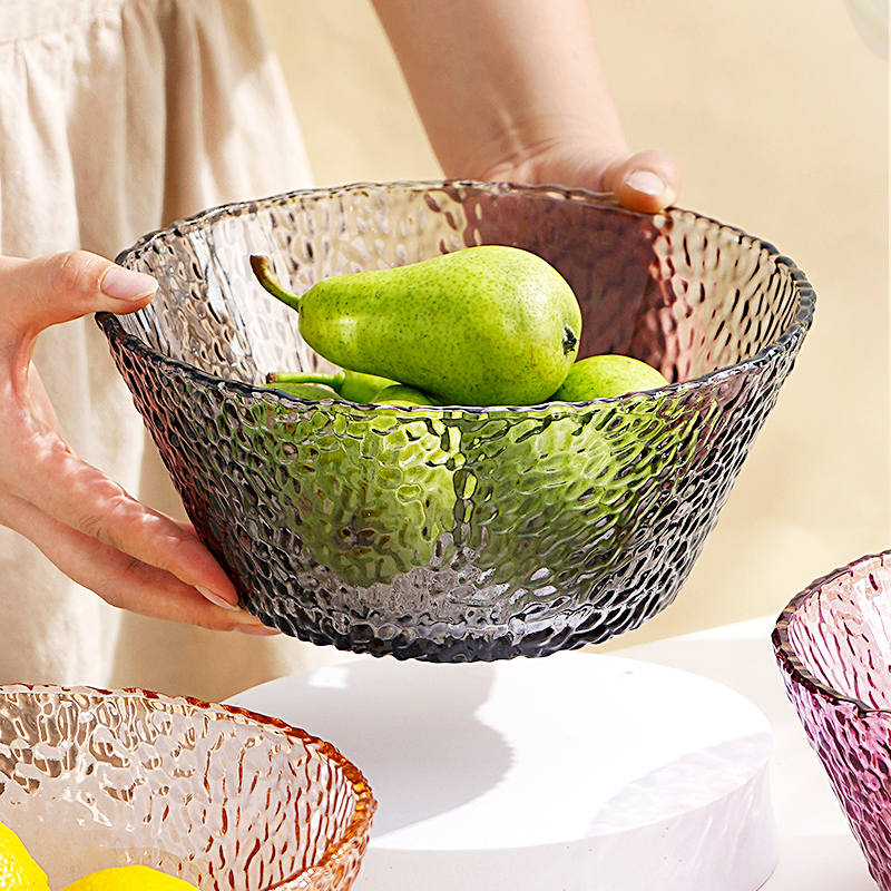 轻奢风透明玻璃碗家用大号沙拉碗水果