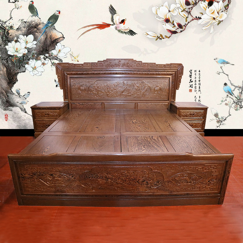 Elegantly Rosewood furniture Wenge Double bed bedroom 1.8 Solid wood bed Ming classical Carved Big bed bedin the Residential furniture , Furniture , Bedroom Furniture , Double+Bedside cabinet  category - from Buy2taobao.com to provide professional Taobao agent buy service
