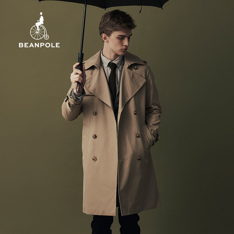 beanpole滨波男士秋季中长款商务休闲韩版风衣帅气设计