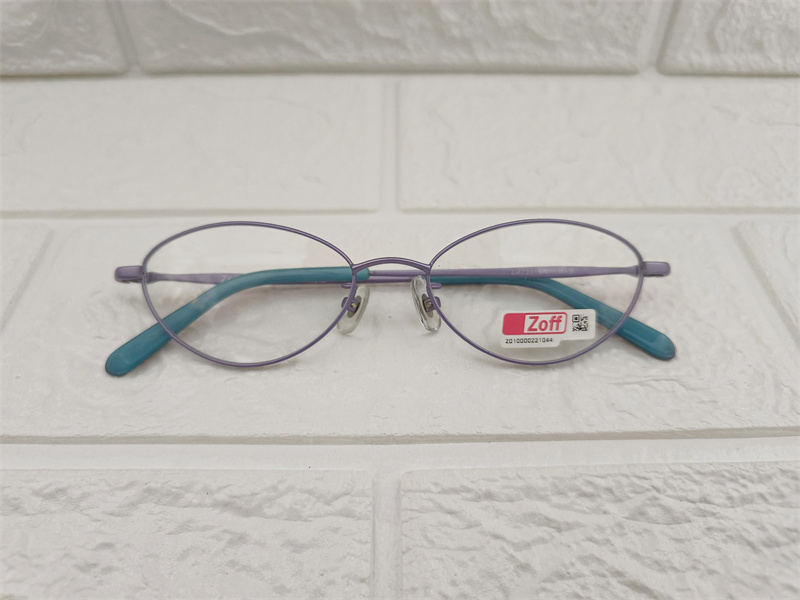 zoff出口眼镜框紫罗兰素颜近视百搭显瘦猫眼小框眼镜全框金属