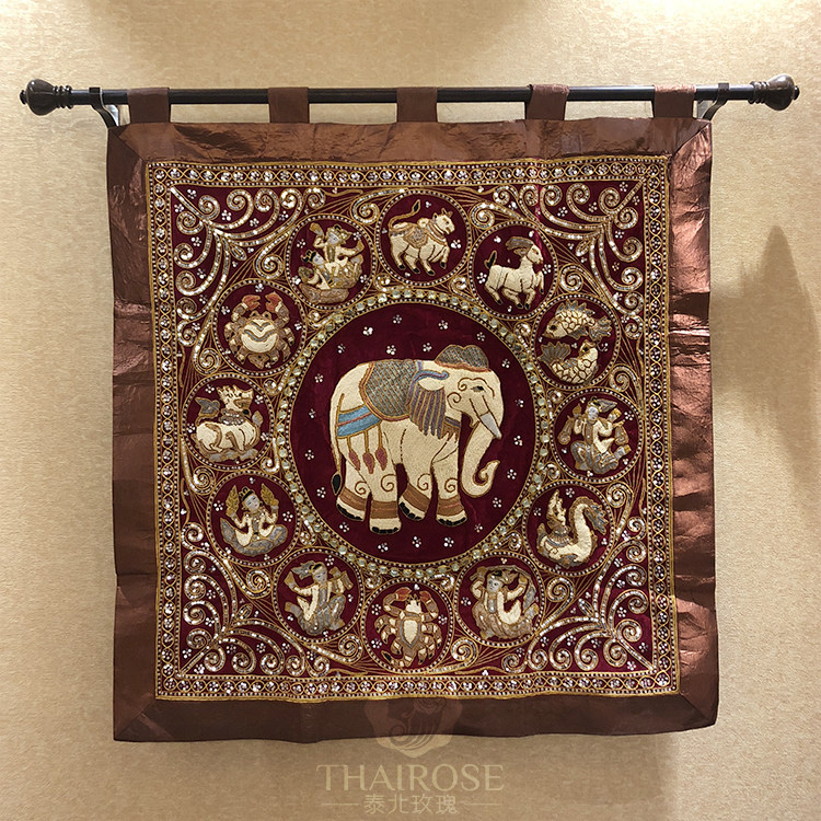 客厅装饰画手工编织挂毯装饰泰国壁饰